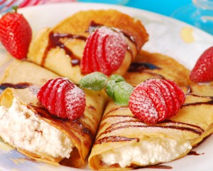 Strawberries and Ice Cream Pancake